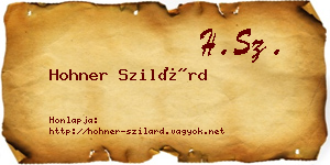 Hohner Szilárd névjegykártya