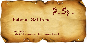Hohner Szilárd névjegykártya