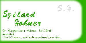 szilard hohner business card