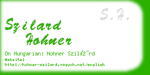szilard hohner business card
